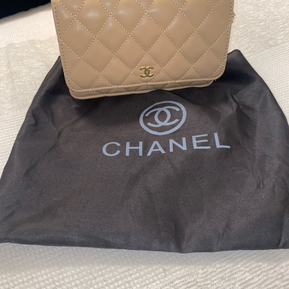 Chanel Tan Quilted Crossbody Bag
